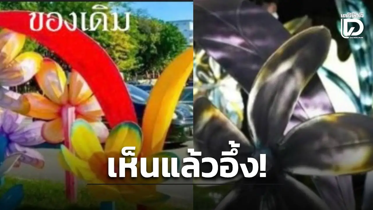 เห็นแล้วอึ้ง!เพจดังเปิดภาพซุ้มไฟ 'ทิพยรัศมีเวียงพิงค์' รับยี่เป็งถูกพ่นสีดำ หลังเทศบาลตกแต่งใหม่